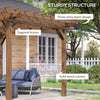 12' x 10' Outdoor Pergola, Wood Gazebo Grape Trellis with Stable Structure for Garden, Patio, Backyard, Deck