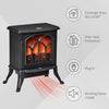 Free Standing Electric Fireplace, Fire Place Heater with Flame Effect, Adjustable Temperature & Overheat Protection, 750W/1500W, Black