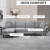 L Shape Sofa, Modern Sectional Couch with Reversible Chaise Lounge, Pillows and Wooden Legs for Living Room, Gray