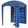 5.8' x 5.8' Cabana Umbrella with Single-top, Vented Windows, Ruffles, Carry Bag, Outdoor Umbrella, Blue Strip
