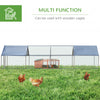Galvanized Large Metal Chicken Coop Cage, Walk-in Enclosure Poultry Hen Run House with UV & Water-Resistant Cover for Outdoor, 10' x 26' x 6.5'