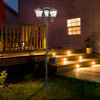 72" Solar Lamp Post Lights Outdoor, Triple-Head Street Vintage Solar Post Lamp, for Backyard, Garden Pathway, Driveway