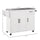 Kitchen Island with Storage, Rolling Kitchen Island on Wheels w/ Drawer, 3 Cabinets, Stainless Steel Countertop, Spice Rack & Towel Rack, White