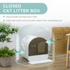 Cat Litter Box with Lid, Covered Litter Box for Indoor Cats with Tray, Scoop, Filter, 17" x 17" x 18.5", White