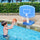 Pool Basketball Hoop Poolside with Ball, Pump for Inground Pools, Swimming Pool Games, Blue