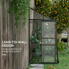 6' x 4' Walk-in Polycarbonate Greenhouse Lean-to Aluminum Green House with Rain Gutter and Foundation, Black