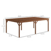 12' x 20' Outdoor Wooden Pergola, Grape Vine Gazebo with Concrete Anchors for Garden, Patio, Backyard, Deck, Brown