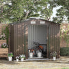 Outdoor Shed Garden Storage Shed Tool Storage Building with 4 Vents and 2 Sliding Doors, 7 x 4 FT, Brown