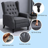 Fabric Reclining Sofa, Tufted Back Arm Chair, Adjustable Club Chair Padded Living Room Lounge, Vintage Linen, Dark Gray