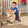 Baby Rocking Horse Lion with Sound, Plush Stuffed Rocking Animals, Wooden Rocking Horse with Seat Belt for 18-36 Months Boys & Girls Gift, Brown