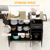 Kitchen Island w/ Storage, Rolling Kitchen Island on Wheels w/ Drawer, 3 Cabinets, Stainless Steel Countertop, Spice Rack and Towel Rack, Black