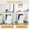 Kitchen Tilt Out Trash Cabinet, Trash Can Holder with Storage, Kitchen Wooden Recycling Cabinet with Drawer, White/Oak