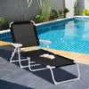 Folding Chaise Lounge, 4-Position Adjustable Lounge Chair with Armrests for Lawn, Patio, Beach, Deck, Black