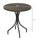 26" Round Patio Table, Outdoor Side Table with Steel Frame and Slat Tabletop for Garden, Backyard, Distressed Brown