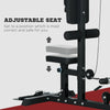 LAT Pull Down Machine, High / Low Pulley Machine with Adjustable Seat and Flip-Up Footplate, Weighted Bar Set, Black