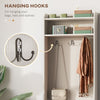 Rustic Hall Tree with Bench, Entryway Bench with Coat Rack & Shoe Storage, Accent Coat Tree with Storage Shelves for Hallway & Mudroom, White