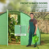 Tunnel Greenhouse Walk-in Plant Warm House with 2 Hinged Doors, 10 Mesh Windows, 24.6' x 10' x 6.6', Green