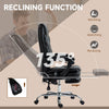 6 Point Vibration Massage Office Chair, PU Leather Heated Reclining Computer Chair with Footrest, Black