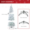 6ft Pre-Lit Snow-Flocked Slim Douglas Fir Artificial Christmas Tree with Realistic Branches, 250 LED Lights and 462 Tips