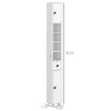 71" Tall Bathroom Storage Cabinet, Narrow Toilet Cabinet with Open Shelves, 2 Door Cabinets, Adjustable Shelves for Kitchen & Hallway, White
