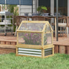 Raised Garden Flower Bed Kit with Greenhouse, Wooden Cold Frame Planter, 35.5" x 22.5" x 38.25", Natural