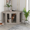 48" Corner Dog Crate Furniture, End Table Dog Kennel with Cushion for Medium-Sized Dog, Indoor Use, Dog Cage, Walnut