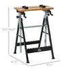 Work Bench Tool Stand with Adjustable Height and Angle, Carpenter Saw Table with 4 Clamps, Steel Frame, 220lbs Capacity