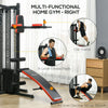 Multi Home Gym Equipment, Workout Station with Sit up Bench, Push up Stand, Dip Station, 143lbs Weights