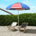 5.7' Beach Umbrella for Travel with Tilt, Vent, Flounce, Portable Outdoor Umbrella, American National Flag Pattern