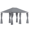 10' x 13' Outdoor Patio Gazebo, Canopy Shelter with 6 Removable Sidewalls & Steel Frame for Garden, Lawn, Backyard & Deck, Gray