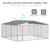 181"  x 181" Large Outdoor Dog Kennel Galvanized Steel Fence with Cover Secure Lock Mesh Sidewalls for Backyard