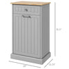 Kitchen Tilt Out Trash Bin Cabinet, Freestanding Recycling Cabinet Trash Can Holder With Drawer, Gray
