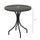 26" Round Patio Table, Outdoor Side Table with Steel Frame and Slat Tabletop for Garden, Backyard, Distressed Gray