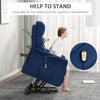 Power Lift Chair for Seniors, Electric Lift Recliner Chair with Remote Control, Side Pockets for Living Room, Dark Blue