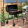 Barrel Charcoal BBQ Grill Barbecue Smoker with 420 sq.in. Cooking Area, Wheels, Ash Catcher, Black