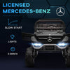 Licensed Mercedes-Benz 12V Remote Control Ride on Car, Battery Powered Toy Car with Spring Suspension, LED Light, Horn & Music, Black