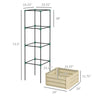 Galvanised Planter Box, 24"x24"x11.75" Raised Garden Bed with Tomato Cage for Climbing Vines, Vegetables, Flowers, Green
