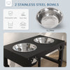 Dog Food Bowls 7 Adjustable Height Dog Bowl Stand with 2 Stainless Steel Bowls for Small Medium, and Large Dogs, Black