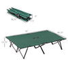2 Person Folding Camp Cot for Adults, 50" Wide Outdoor Portable Sleeping Cot with Carry Bag, Elevated Camping Bed, Green