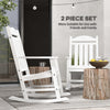 2PCs Outdoor Rocking Chair with Armrests, Fade-Resistant Waterproof HDPE for Indoor & Outdoor, White