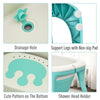 4-in-1 Folding Baby Bathtub Washing Set with Bath barrel, Washbasin and Safe Sucker Seat, Easy Storable Design, Green, for birth to 36 months
