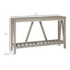 Farmhouse Console Table with Storage Shelf, Rustic Sofa Table with Anti-tipper for Living Room, Bedroom and Entryway, Gray