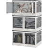 3 Packs of Collapsible Stackable Storage Bins with Lids, Wheels, 18 Gal, White