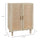 Kitchen Buffte Cabinet, Rattan Kitchen Storage Cabinet, Coffee Bar Cabinet with 2 Rattan Doors & Adjustable Shelves, Natural