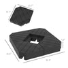 Offset Umbrella Base Outdoor Umbrella Weights, 132 lb. Capacity Water or 176 lb. Capacity Sand, Black