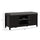 Modern Shoe Storage Bench, Entry Way Bench with Cushion, 2 Sliding Doors, Storage Ottoman Bench, Holds 10 Pairs, Black