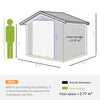 Outdoor Shed Garden Storage Shed Tool Storage Building with 4 Vents and 2 Sliding Doors, 7 x 4 FT, Brown