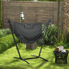 Patio Hammock Chair with Stand, Outdoor Hammock Swing Hanging Lounge Chair with Side Pocket and Headrest, Dark Gray
