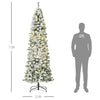 7.5ft Pre-Lit Snow-Flocked Slim Douglas Fir Artificial Christmas Tree with Realistic Branches, 350 LED Lights and 641 Tips