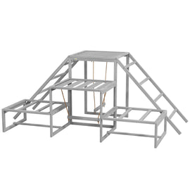 Chicken Roost Toys for Chickens Hens, Coop Accessories with Wood Stand, Ladder Platforms, for 10-15 Chickens